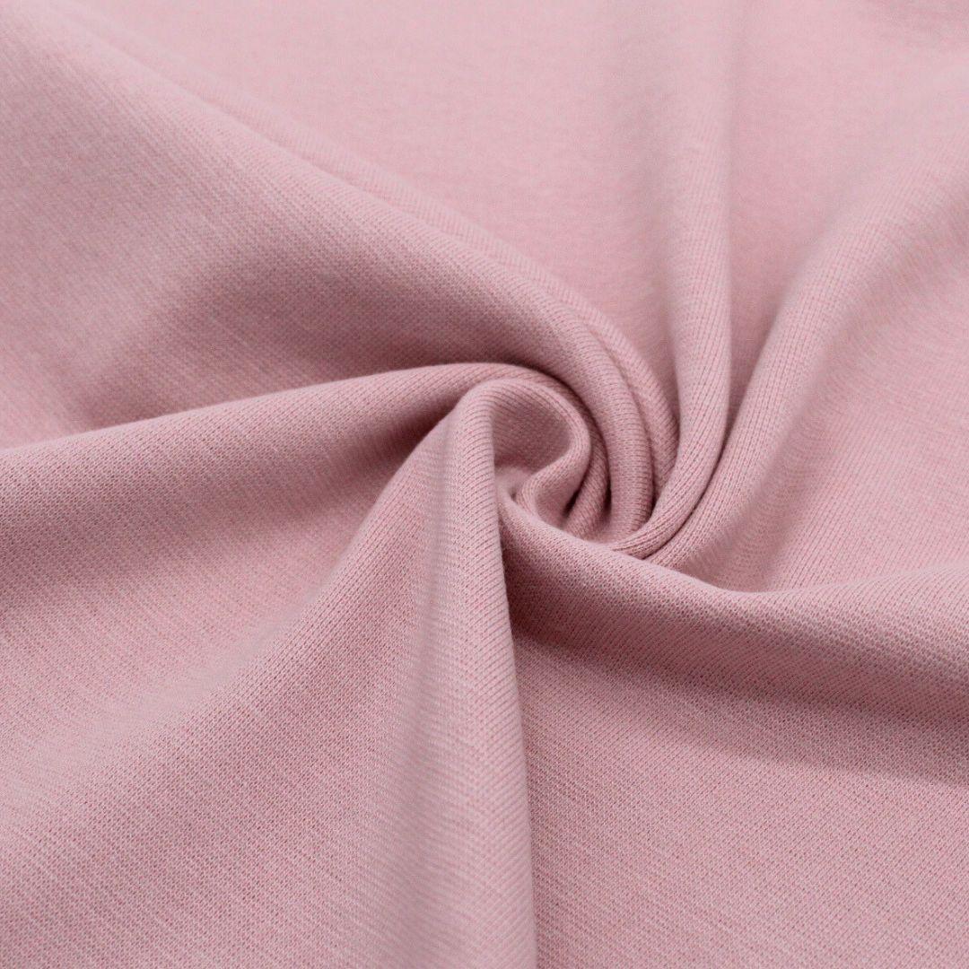 Weicher und elastischer Bündchenstoff in Nude Rosa