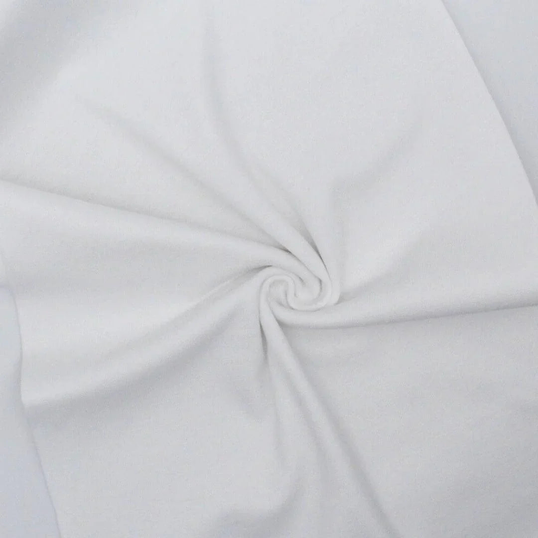Bündchenstoff in Weiß. Schlauchware