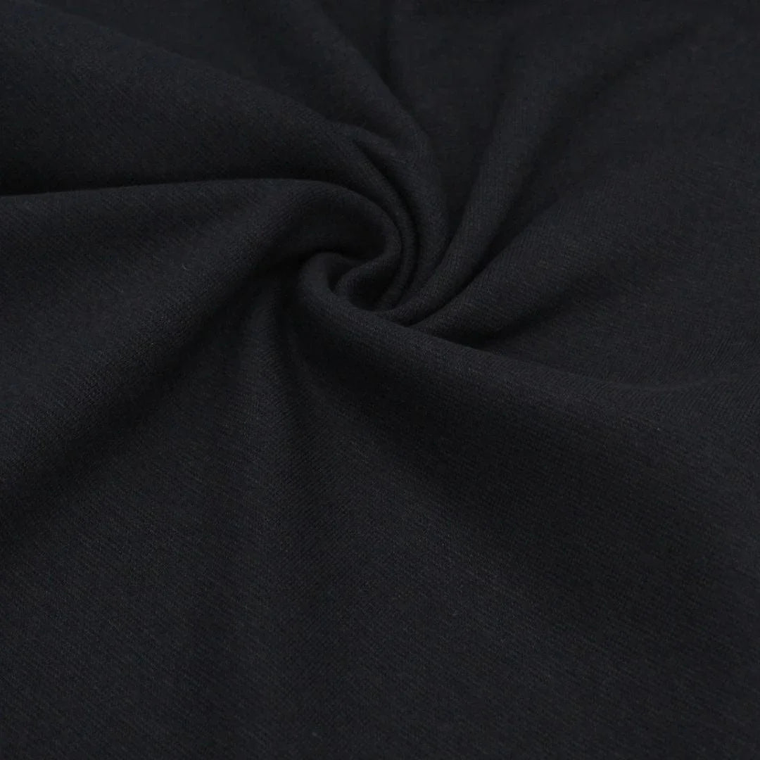 Weicher und elastischer Bündchenstoff in Schwarz