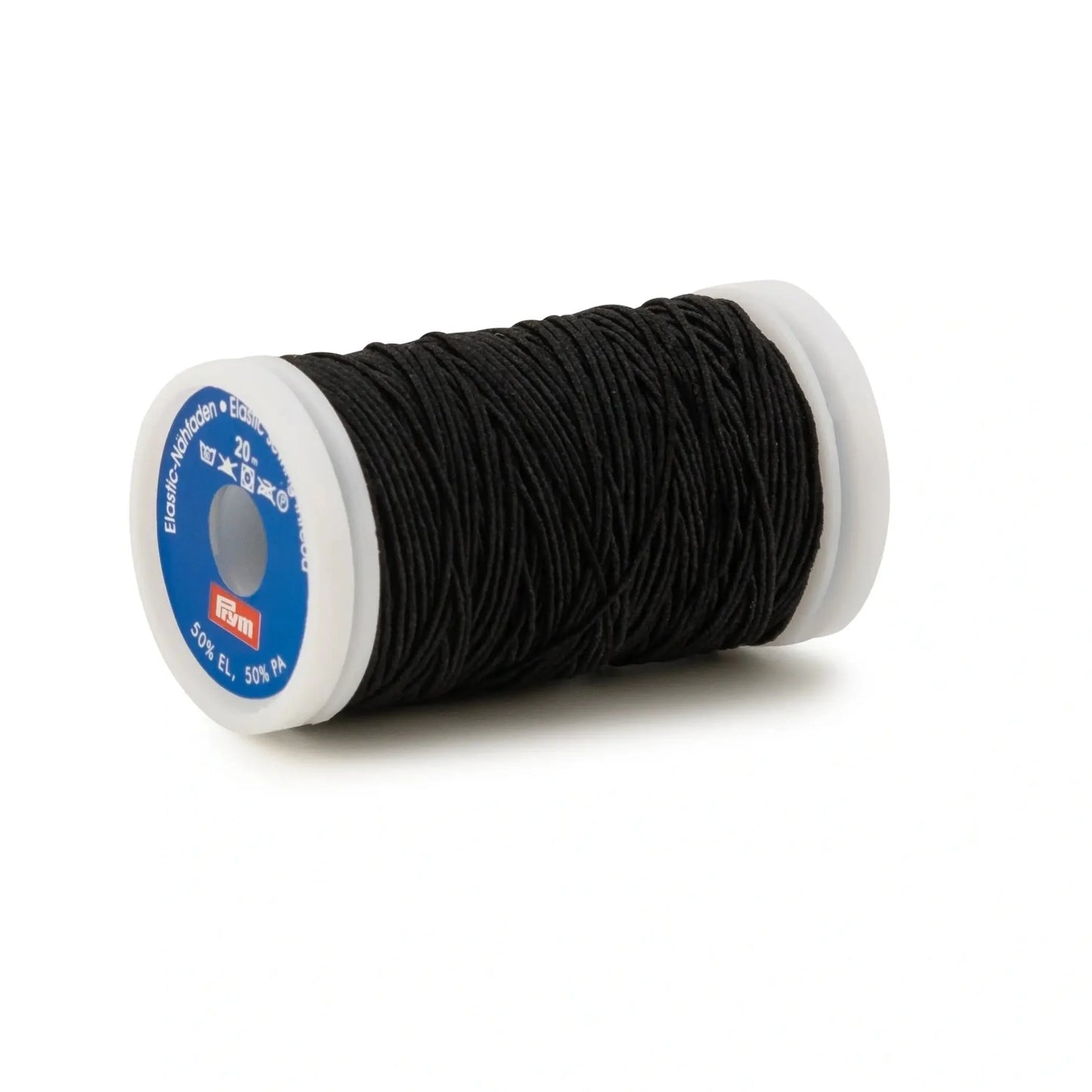 Elastischer Nähfaden 0,5 mm auf Nähmaschinenspule, perfekt für Bündchen und Mützen, mit hoher Dehnbarkeit und in Schwarz