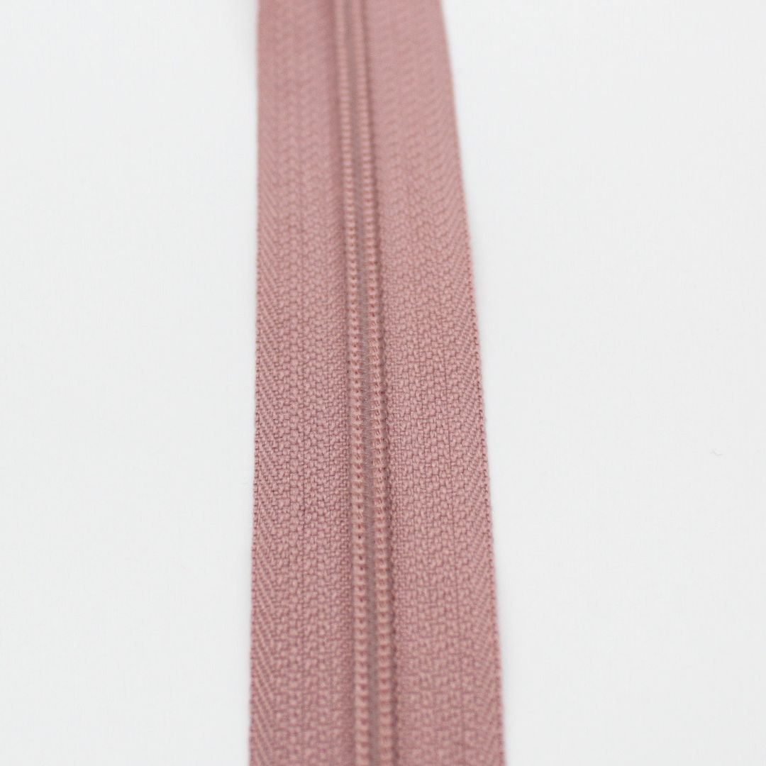 Kunststoff-Spiralreißverschluss 22 cm in Altrosa