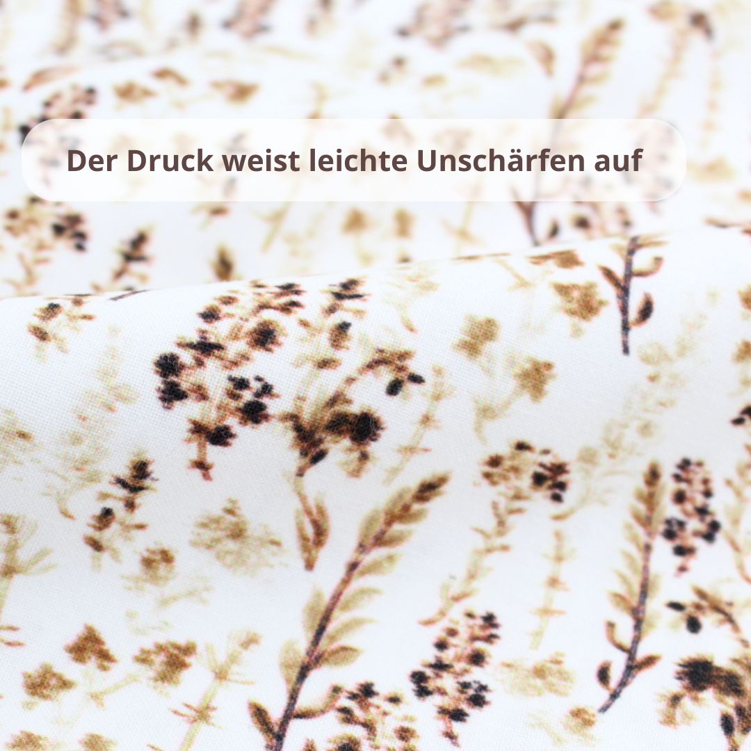 B-WARE Baumwollstoff Trockenblumen