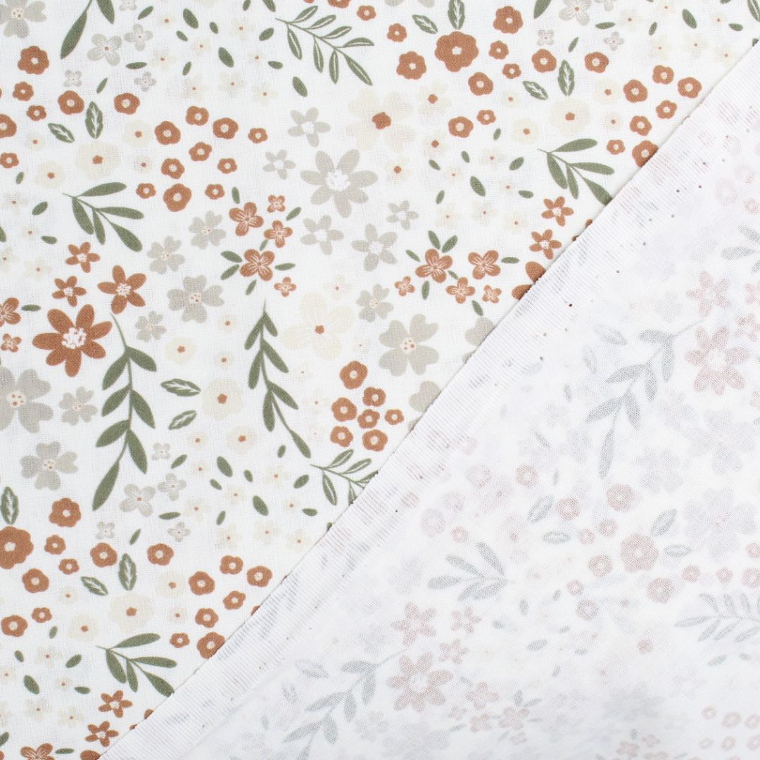 Nahaufnahme des floralen Musters – ideal für Mode und Deko