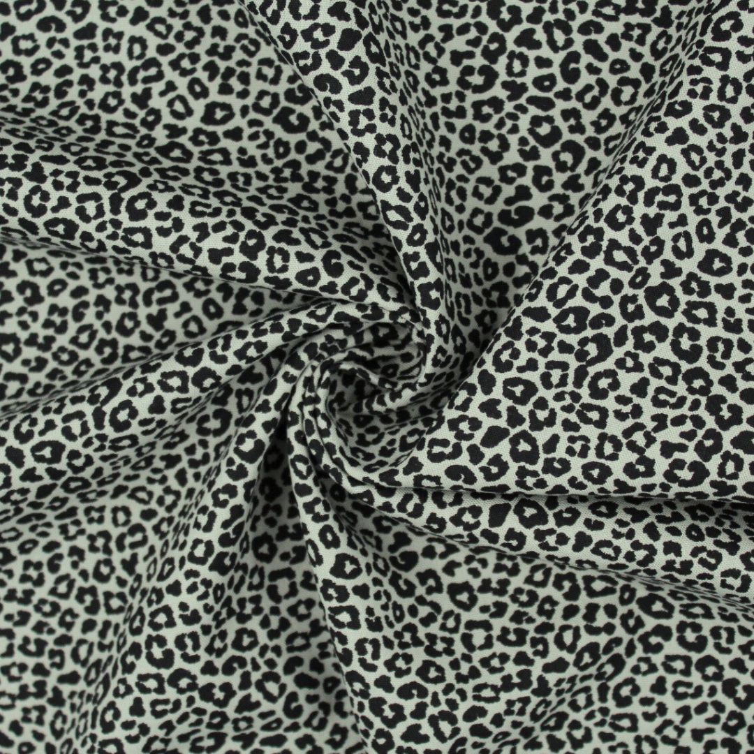 Baumwollstoff Mini-Leopard Khaki – ideal für Kleidung & Accessoires