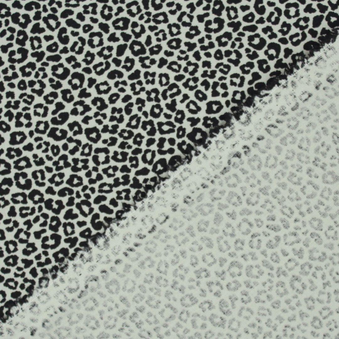Baumwollpopeline mini Leopad Khaki mit Rückseite