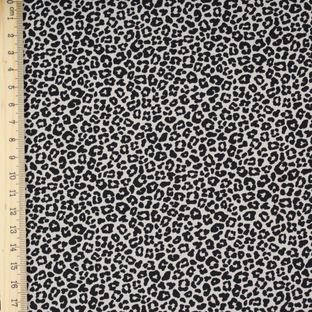 Glatt ausgelegter Popeline-Stoff mit Mini-Leopardenprint – Beige/Braun
