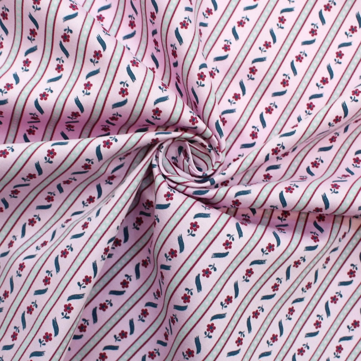 Baumwollsatin kleine Blumen | Rosa
