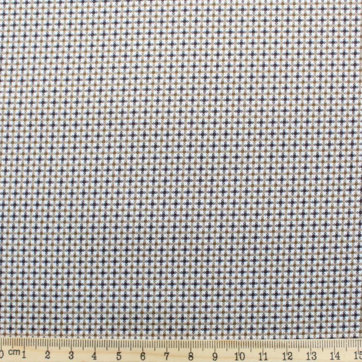 Baumwollsatin mit feinem Karomuster – Beige