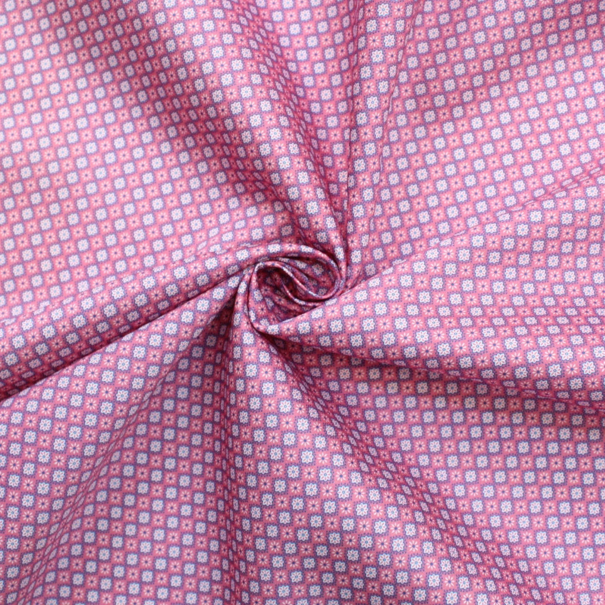 Baumwollsatin Kleine Blüten Geometrisch