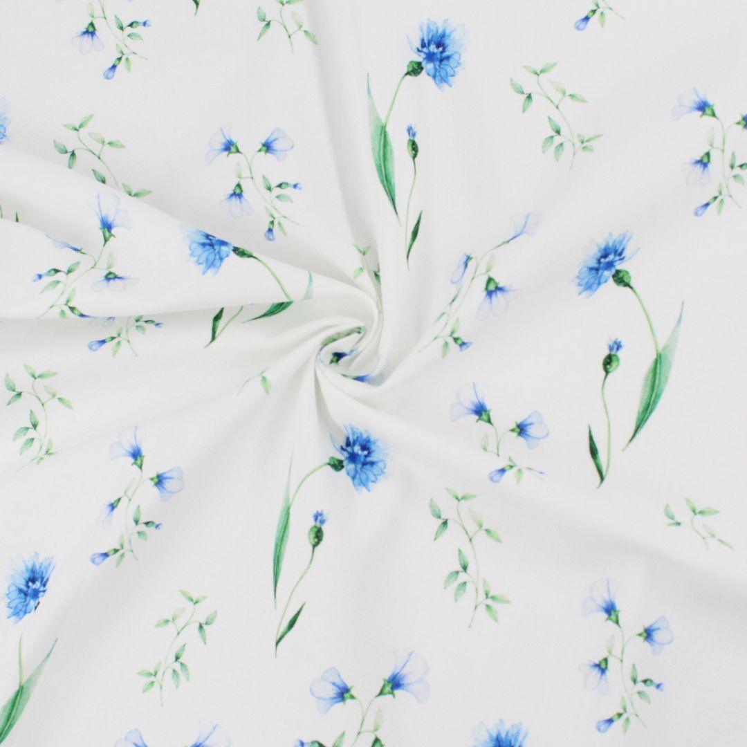 Nicht elastischer Baumwollstoff mit Kornblumen