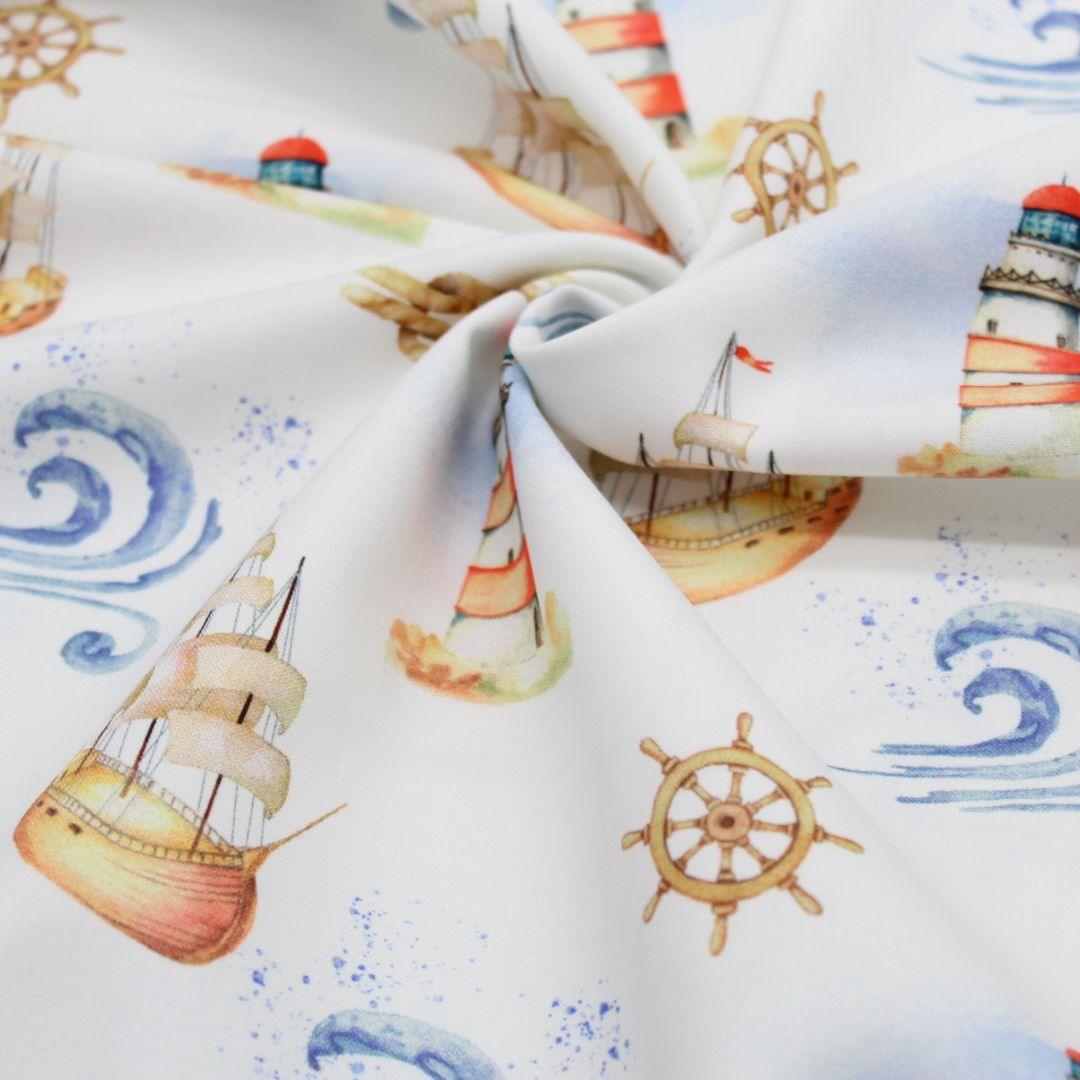 Baumwolle Maritim Ecru