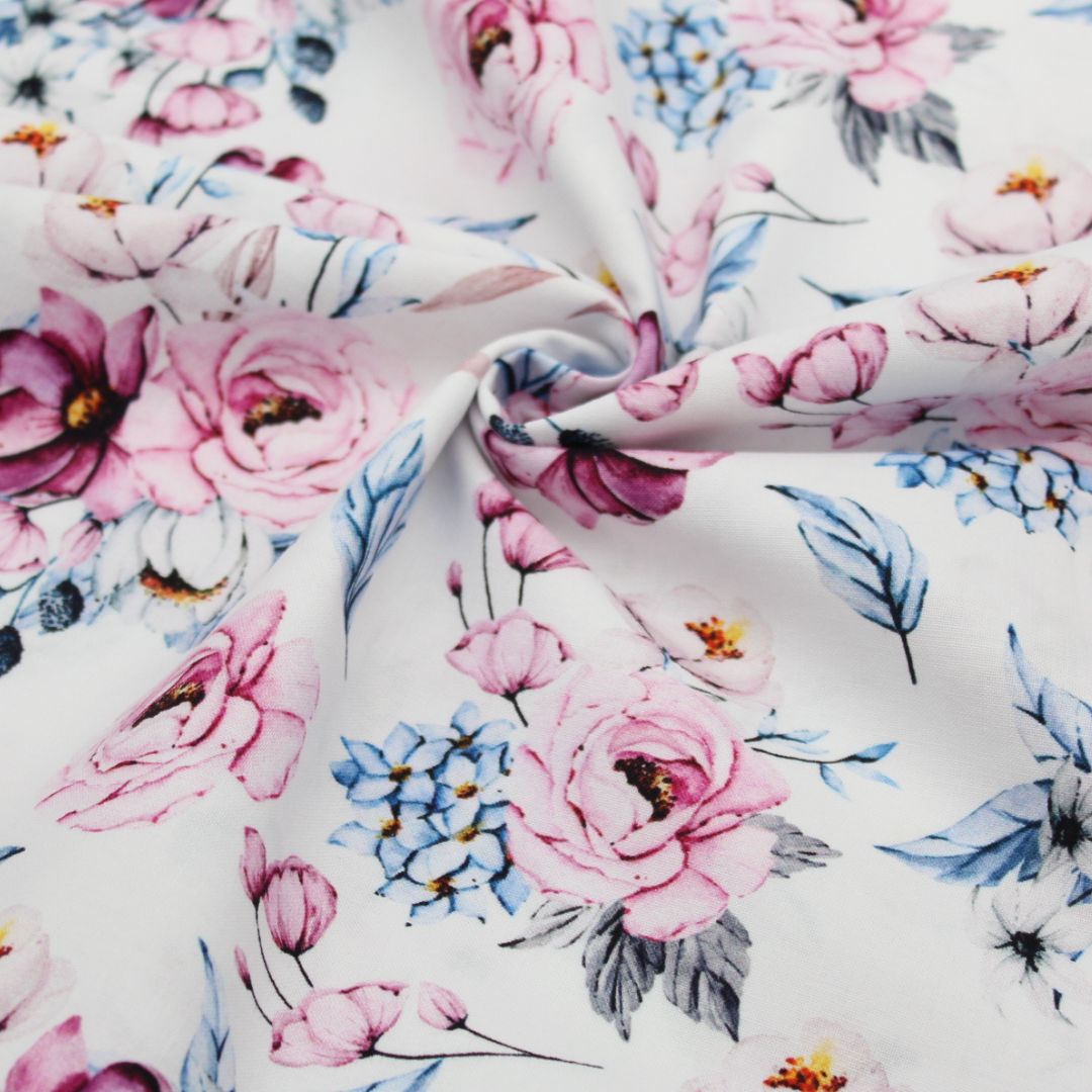 Nicht dehnbarer Baumwollstoff mit Blumenmuster