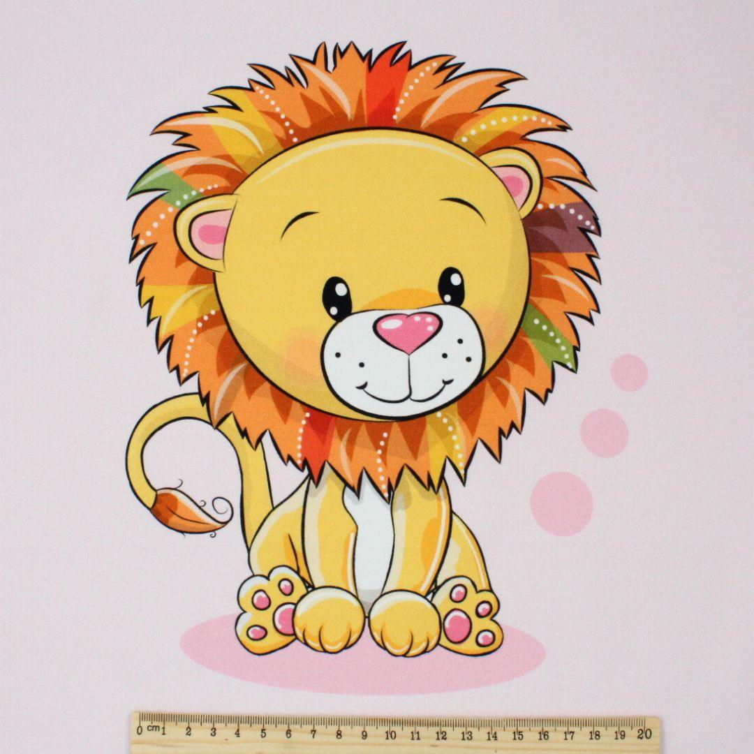 Gesamtes Panel mit Löwe, ideal für Kissen, Taschen oder Deko. Mit Lineal