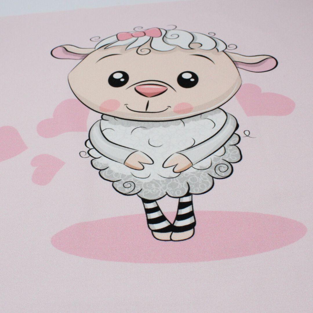 Nahaufnahme Baumwollpanel Schaf auf Rosa