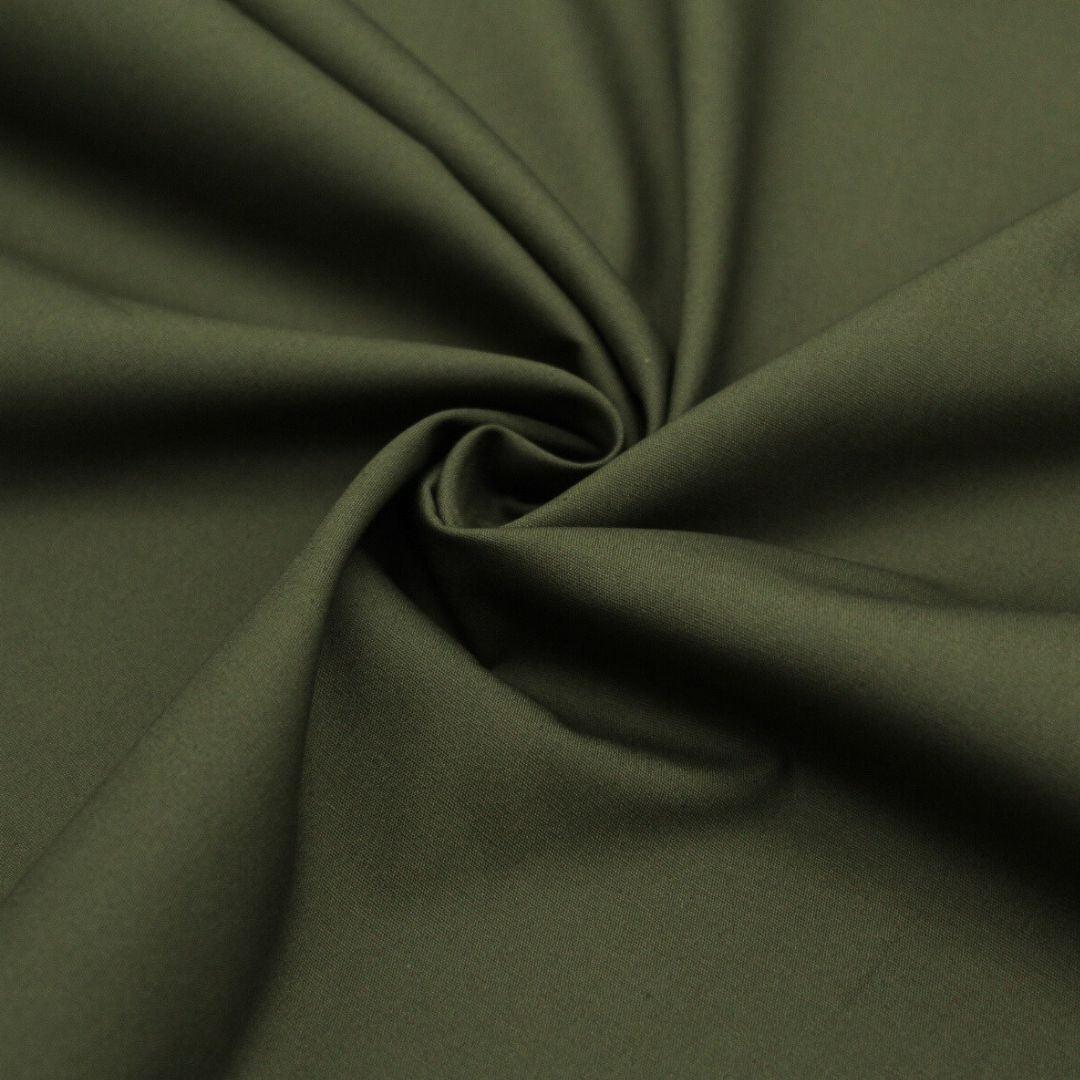 Hochwertige Baumwollpopeline in Khaki nicht dehnbar