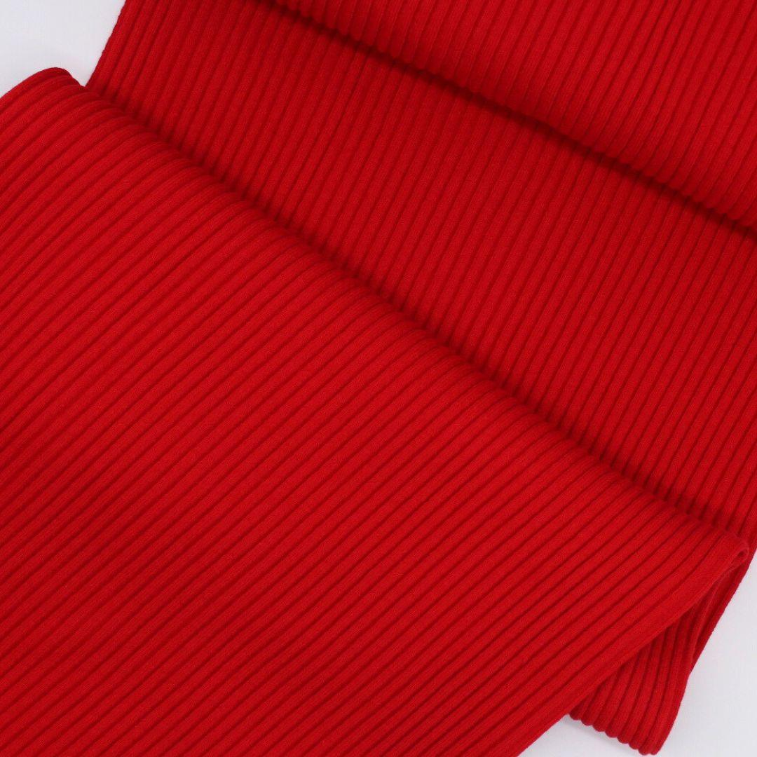 Rot melierter Bündchenstoff – stilvolles Rot mit einem melierten Effekt, ideal für kreative und moderne Designs. Schlauchware