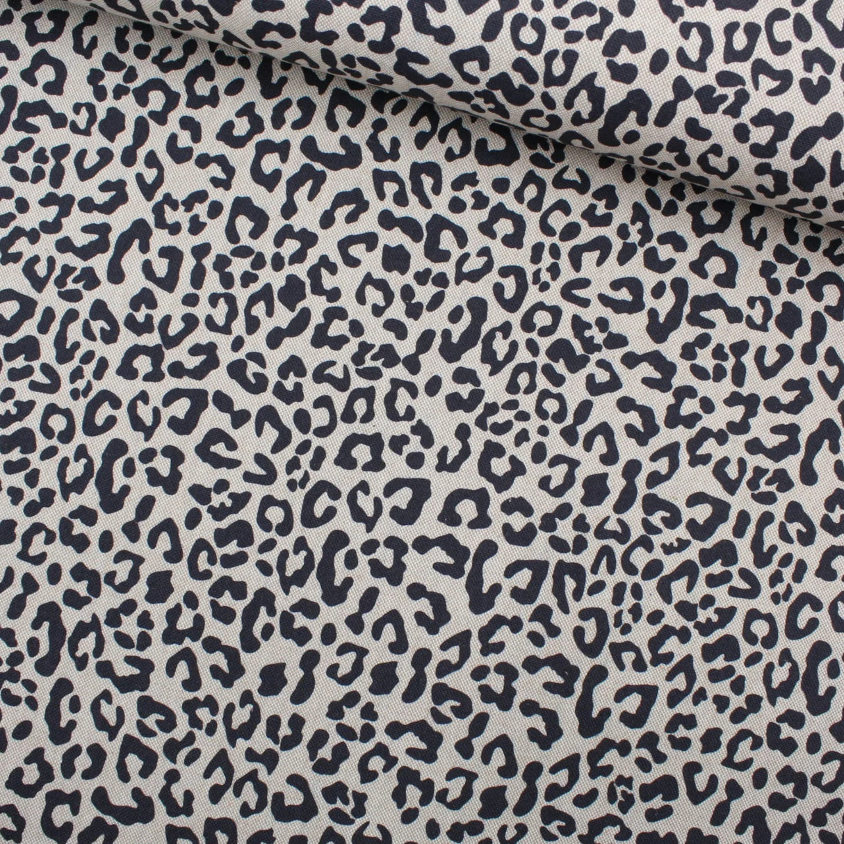 Canvas Stoff in Leinen-Optik | Leopardenmuster