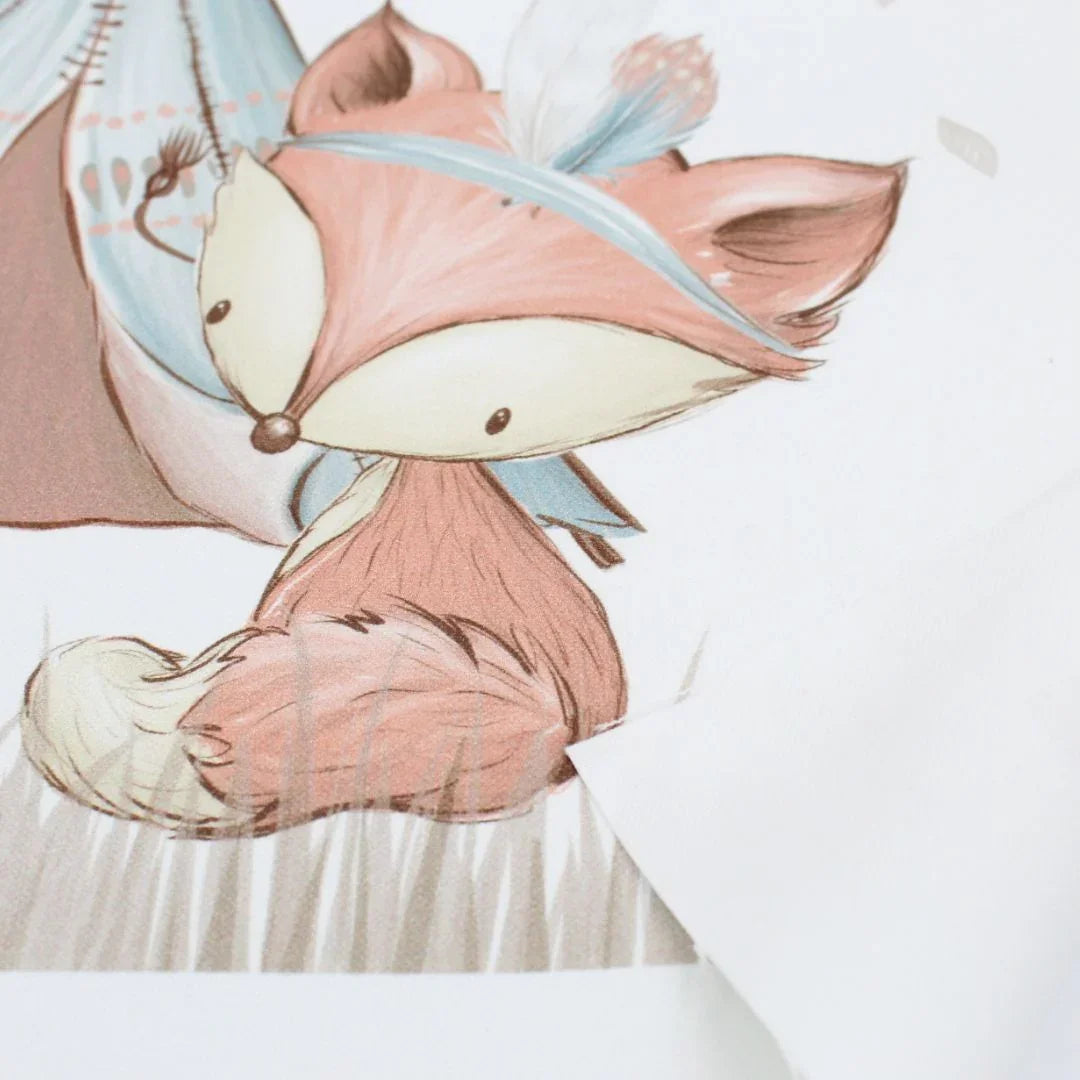 Panel aus Canvas – Fuchs und Zelt | 35x29 cm