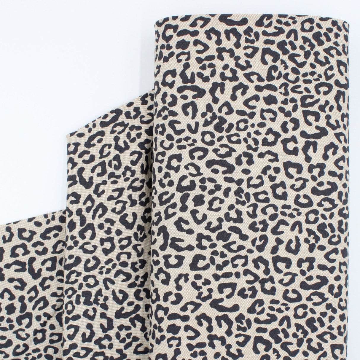 Canvas Stoff in Leinen-Optik | Leopardenmuster