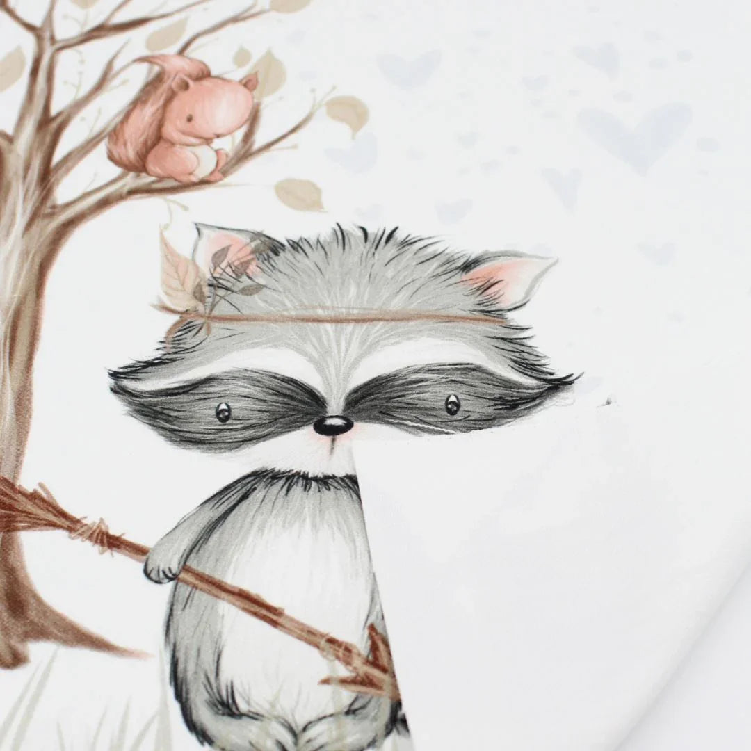 Panel aus Canvas – Waschbär und Eichhörnchen | 39x27 cm