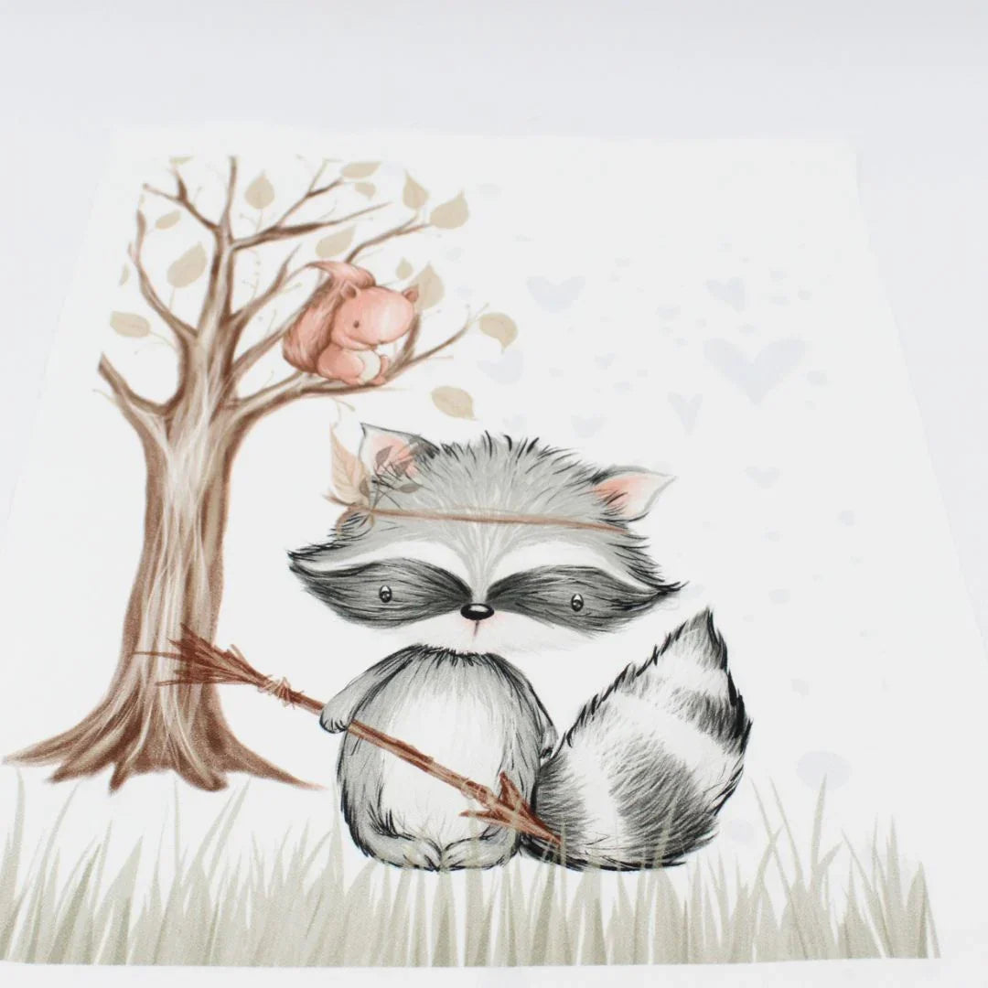 Panel aus Canvas – Waschbär und Eichhörnchen | 39x27 cm