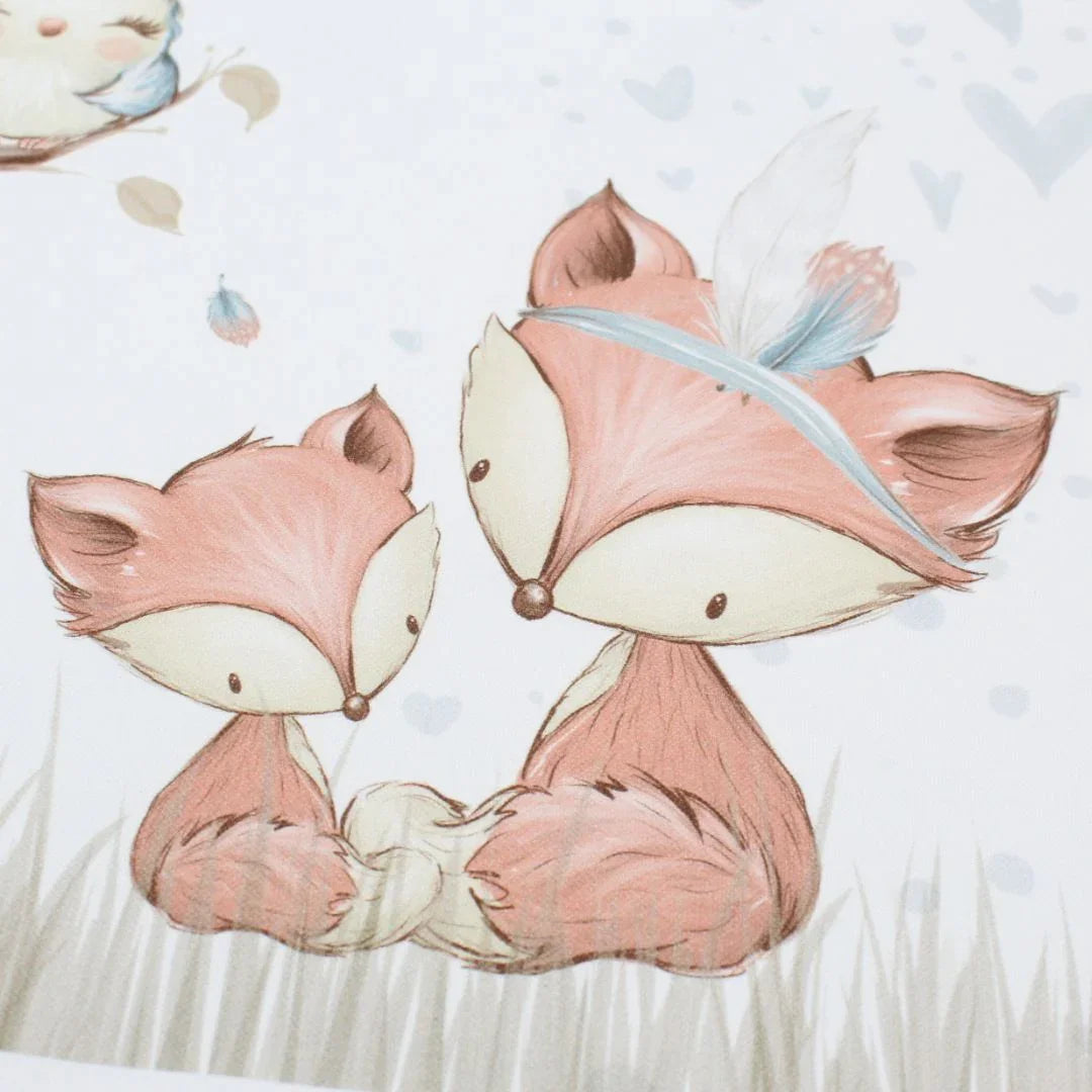 Panel aus Canvas – Zwei Füchse und Eule | 46x38,5 cm