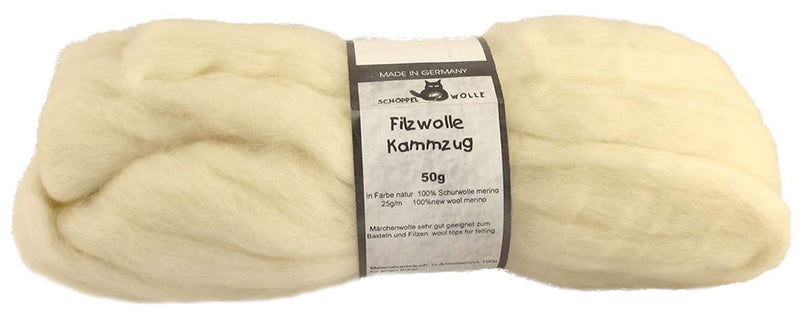 Filzwolle Kammzug Schoppel Wolle in Naturfarbe
