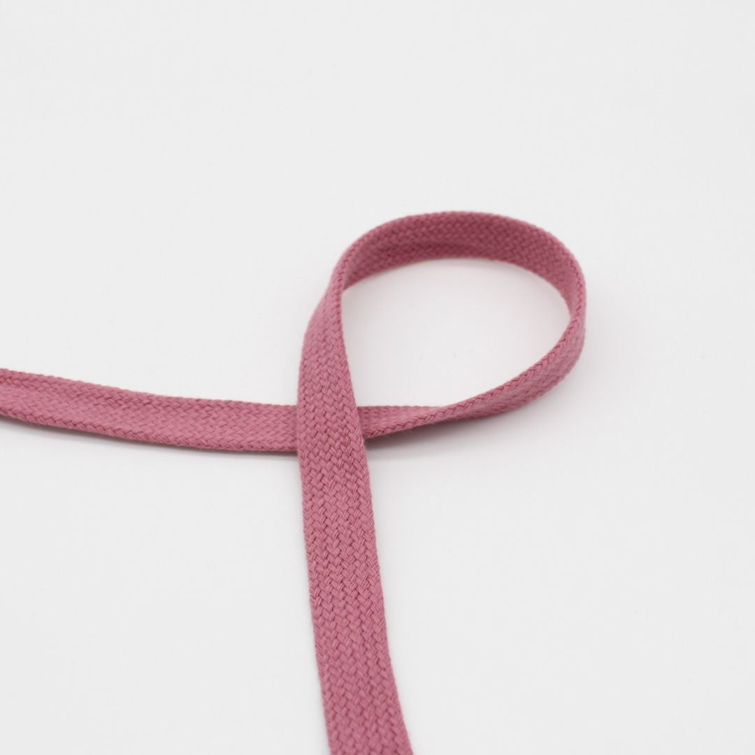 Flachkordel aus Baumwolle 5 mm, Altrosa