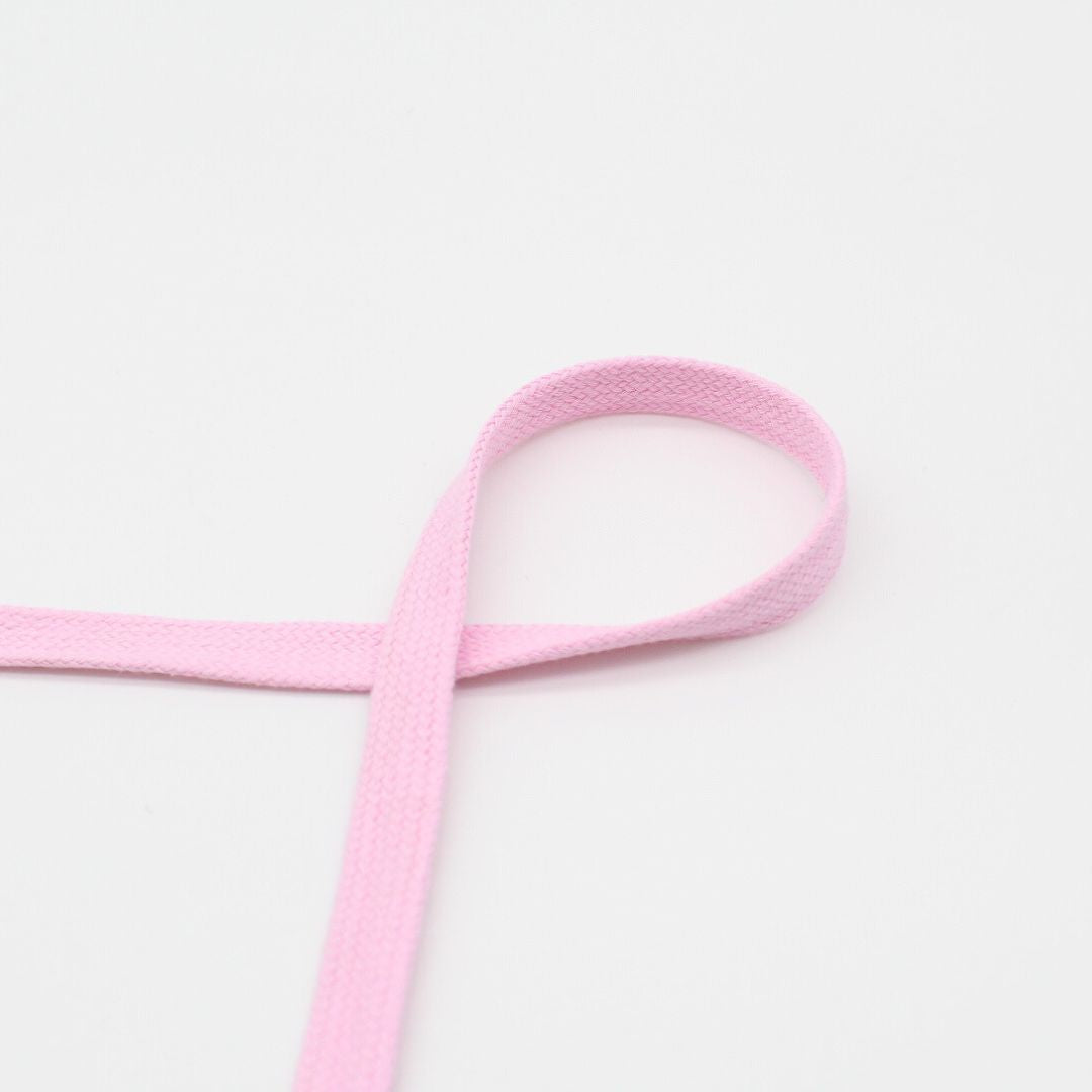Flachkordel aus reine Baumwolle, 15 mm in Babyrosa