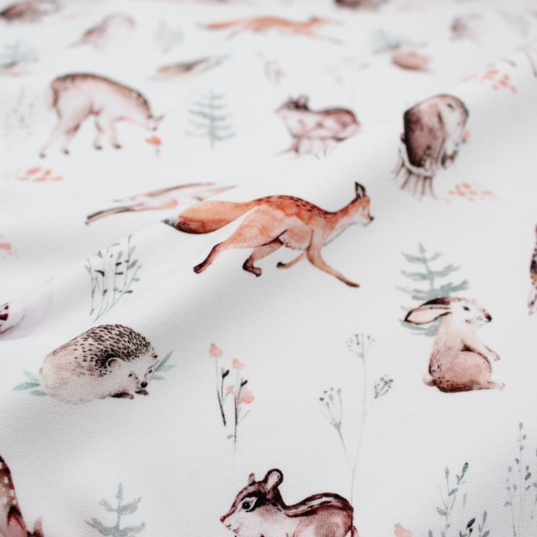 French Terry Waldfreunde Winter | Weiß