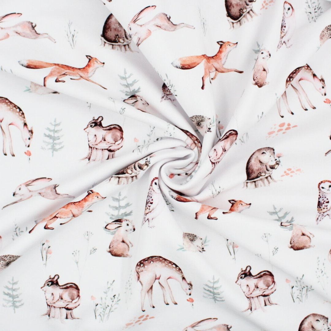 French Terry Waldfreunde Winter | Weiß