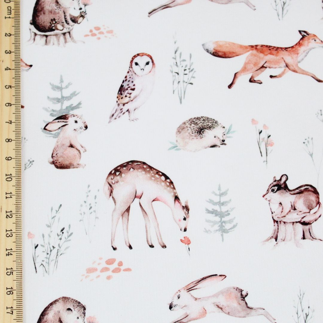 French Terry Waldfreunde Winter | Weiß