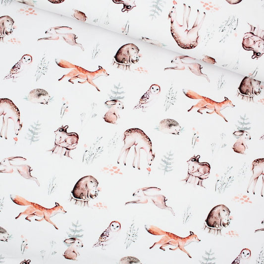 French Terry Waldfreunde Winter | Weiß