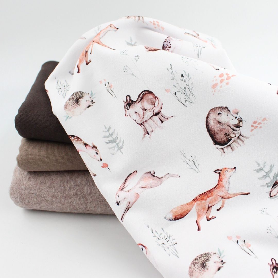 French Terry Waldfreunde Winter | Weiß