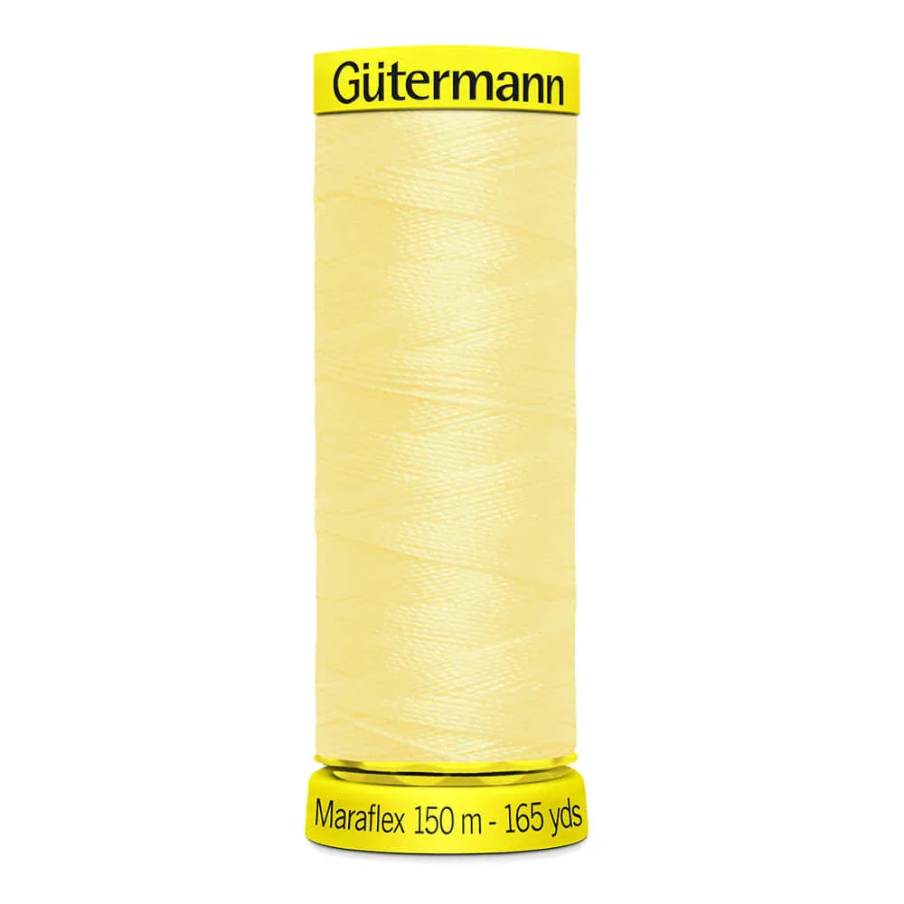 Maraflex Nähfaden - elastischer Nähfaden für hochelastische Nähte, hergestellt aus 100% PBT mit Micro Core Technology, ideal für Bekleidung. Gelb