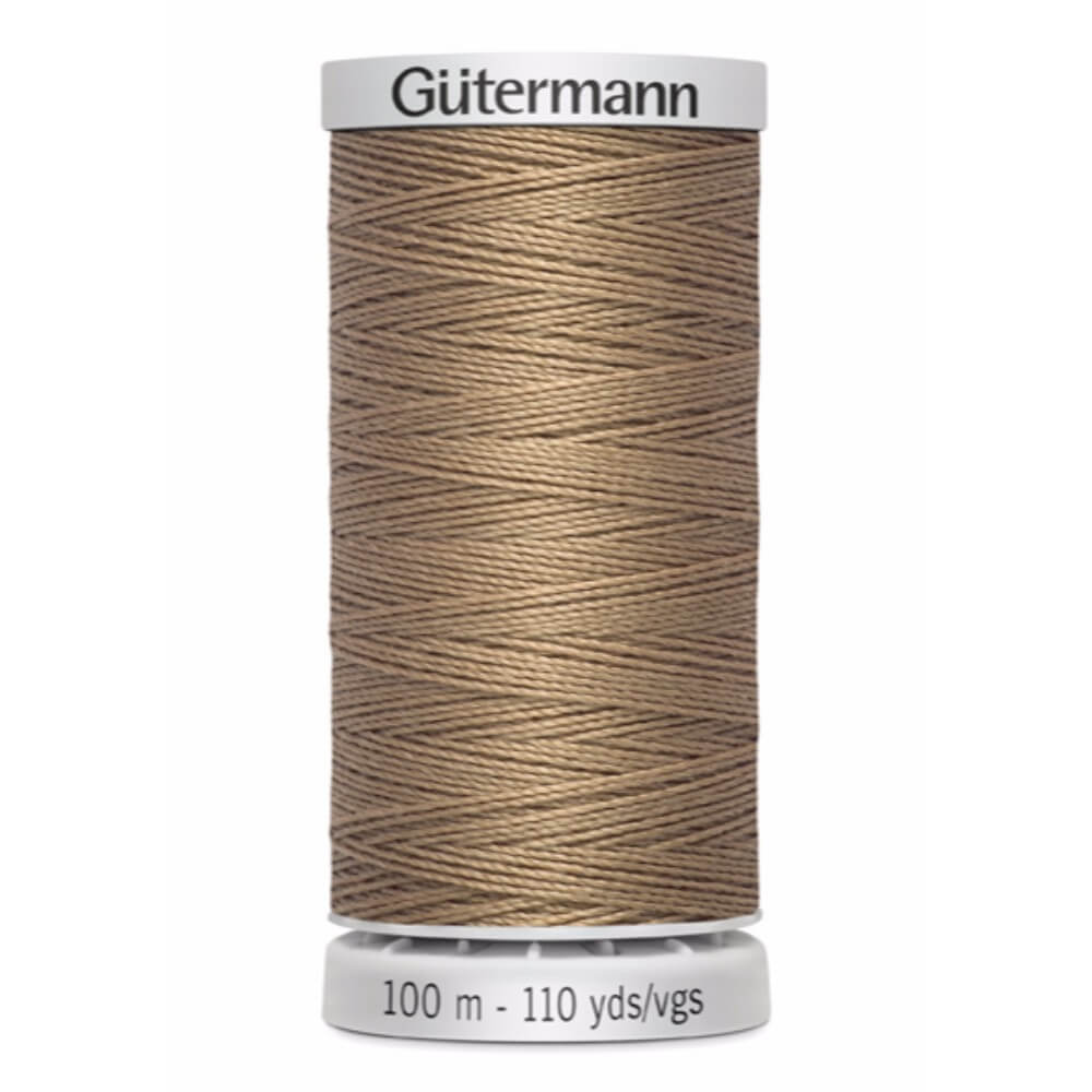 Gütermann Nähfaden Extra Stark 100 m - reißfester Nähfaden für Jeansstoffe, Planen und Leder, waschbar bis 95 °C, erhältlich in Braunbeige