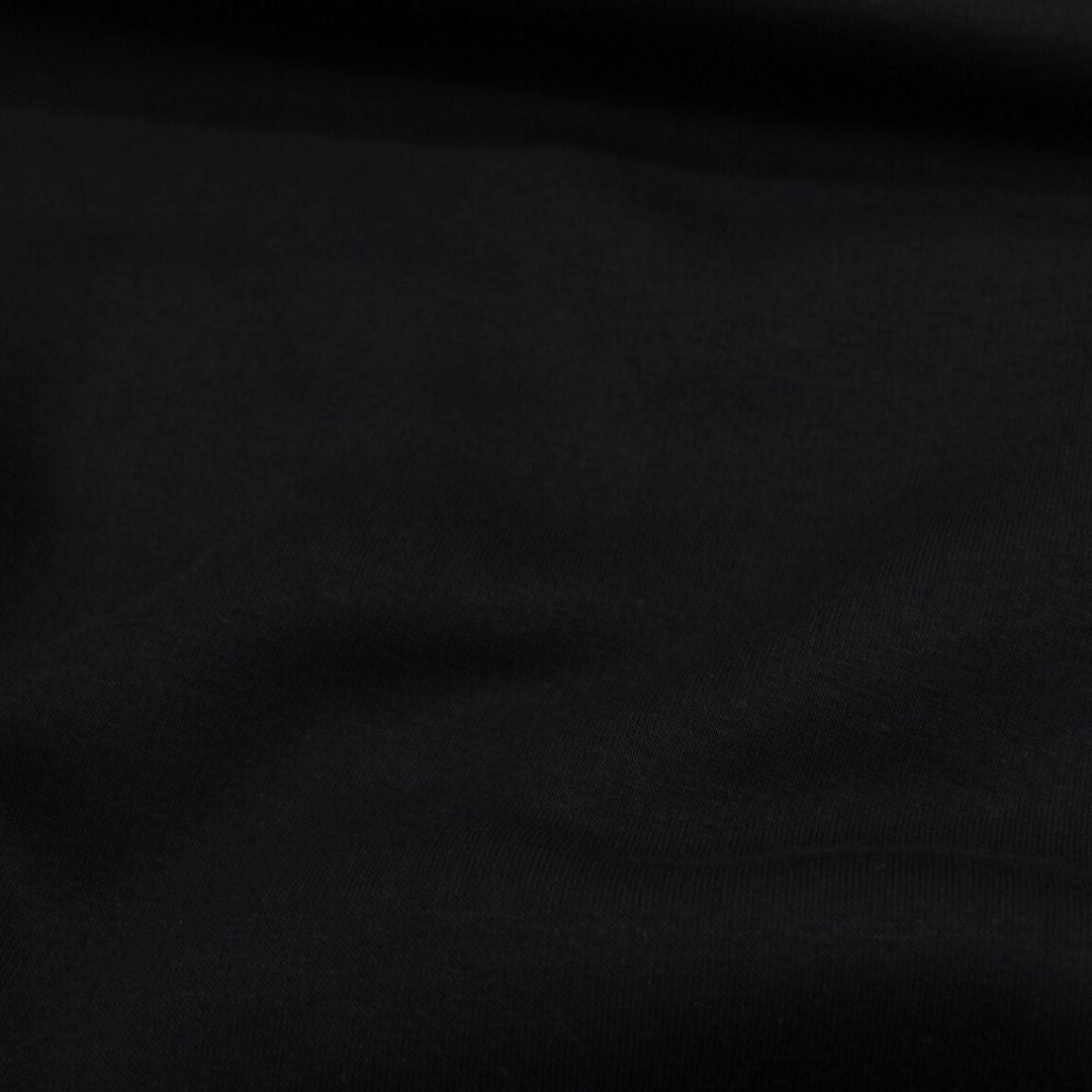 Wintersweat Heavy Jogging Stoff in Schwarz, ideal für die Herstellung von Hoodies und Loungewear.