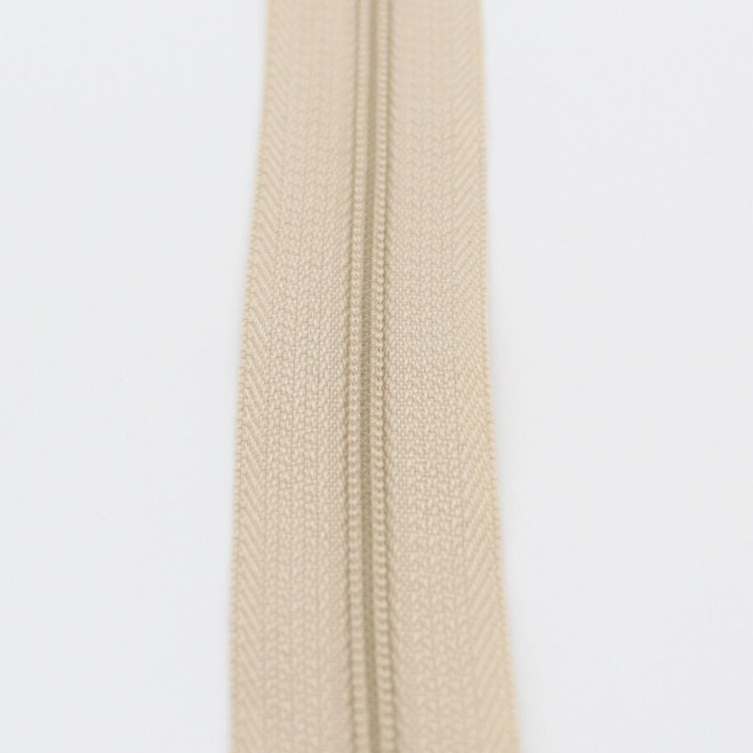Kunststoff-Spiralreißverschluss 22 cm in Hellbeige