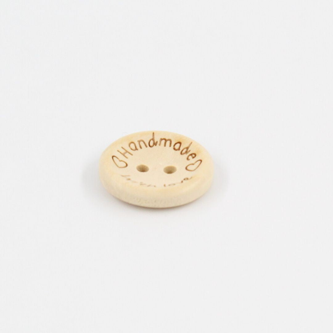 Rundknopf Handmade with Love aus Holz