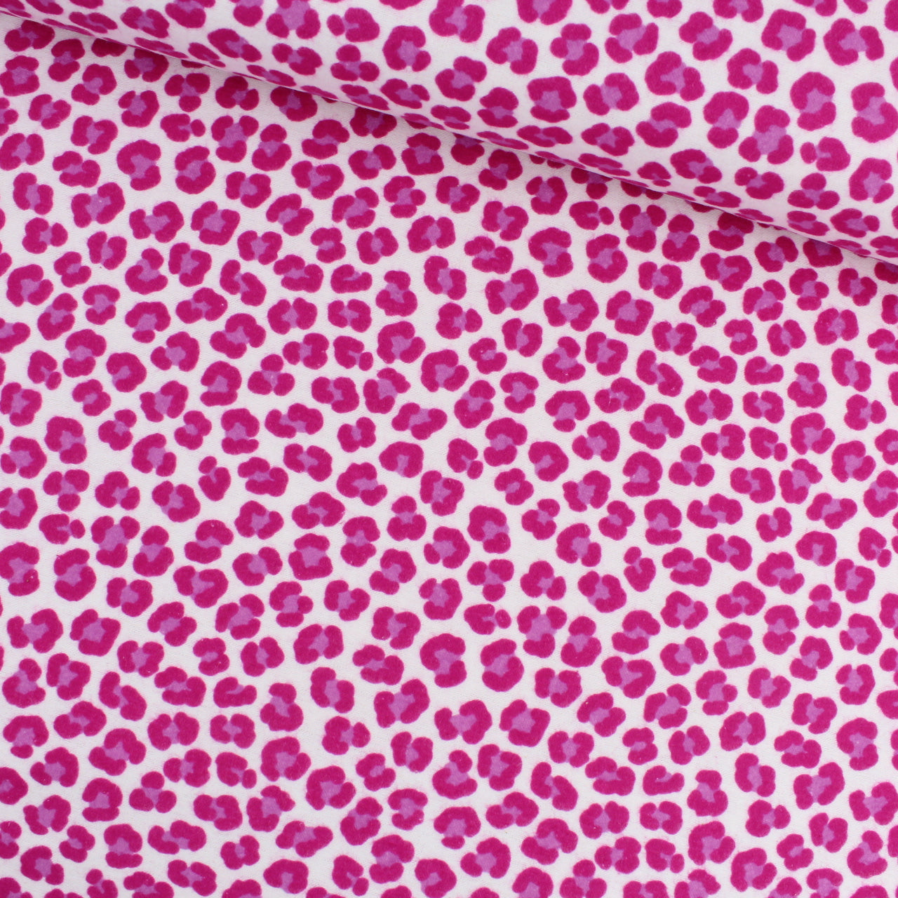 Flanellstoff mit pinkem Leopardenmuster – weiche Baumwolle für DIY-Kleidung