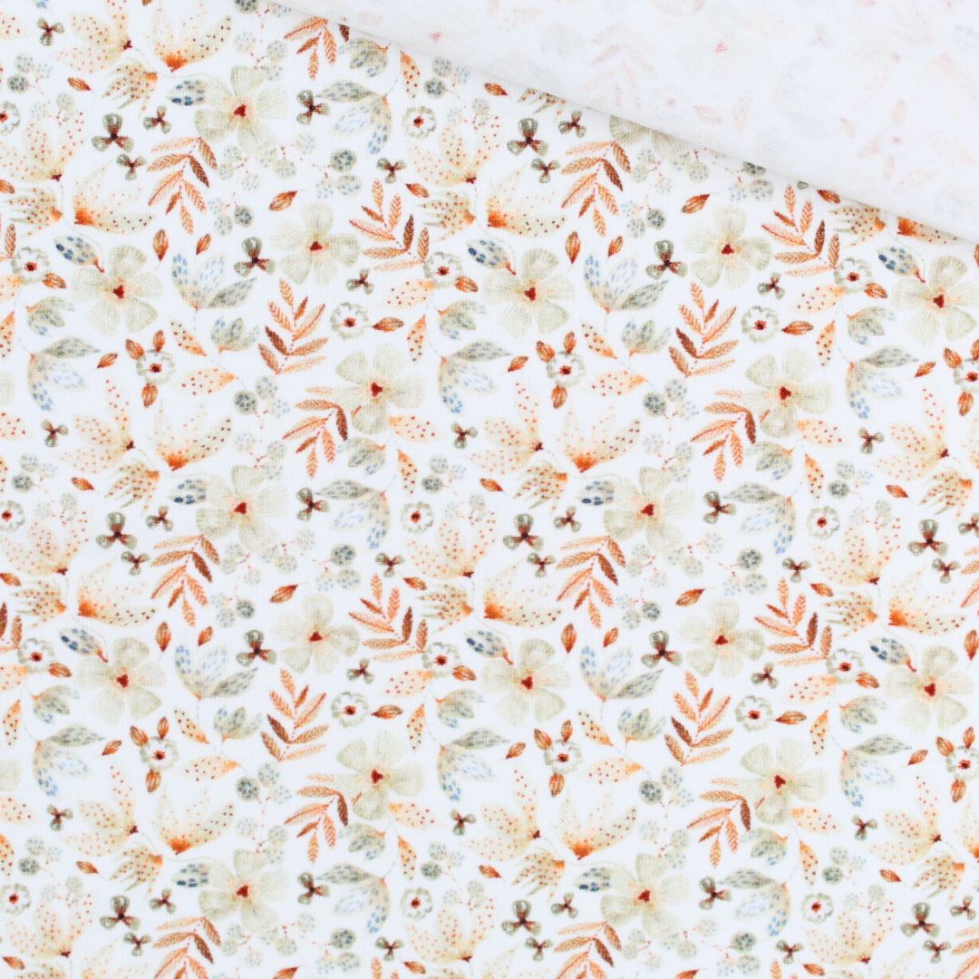 Jersey Stoff Blümchen Eigenproduktion – Meterware OEKO-TEX