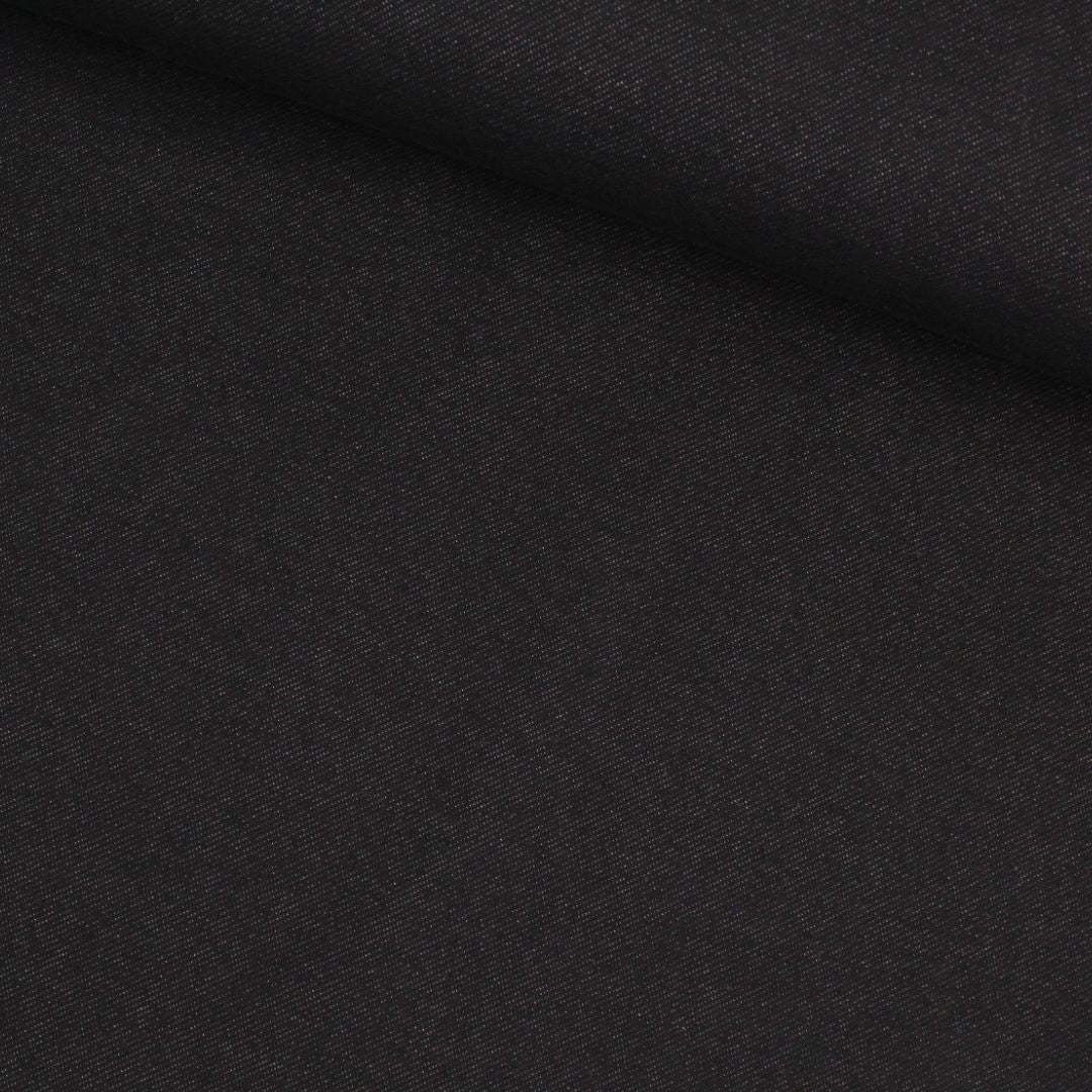 Jersey in Jeansoptik in Schwarz