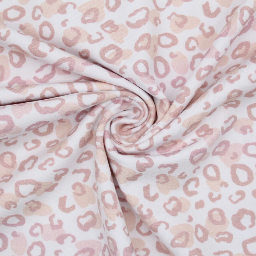 Weicher Jersey Leoparden Flecken Leoprint Beige