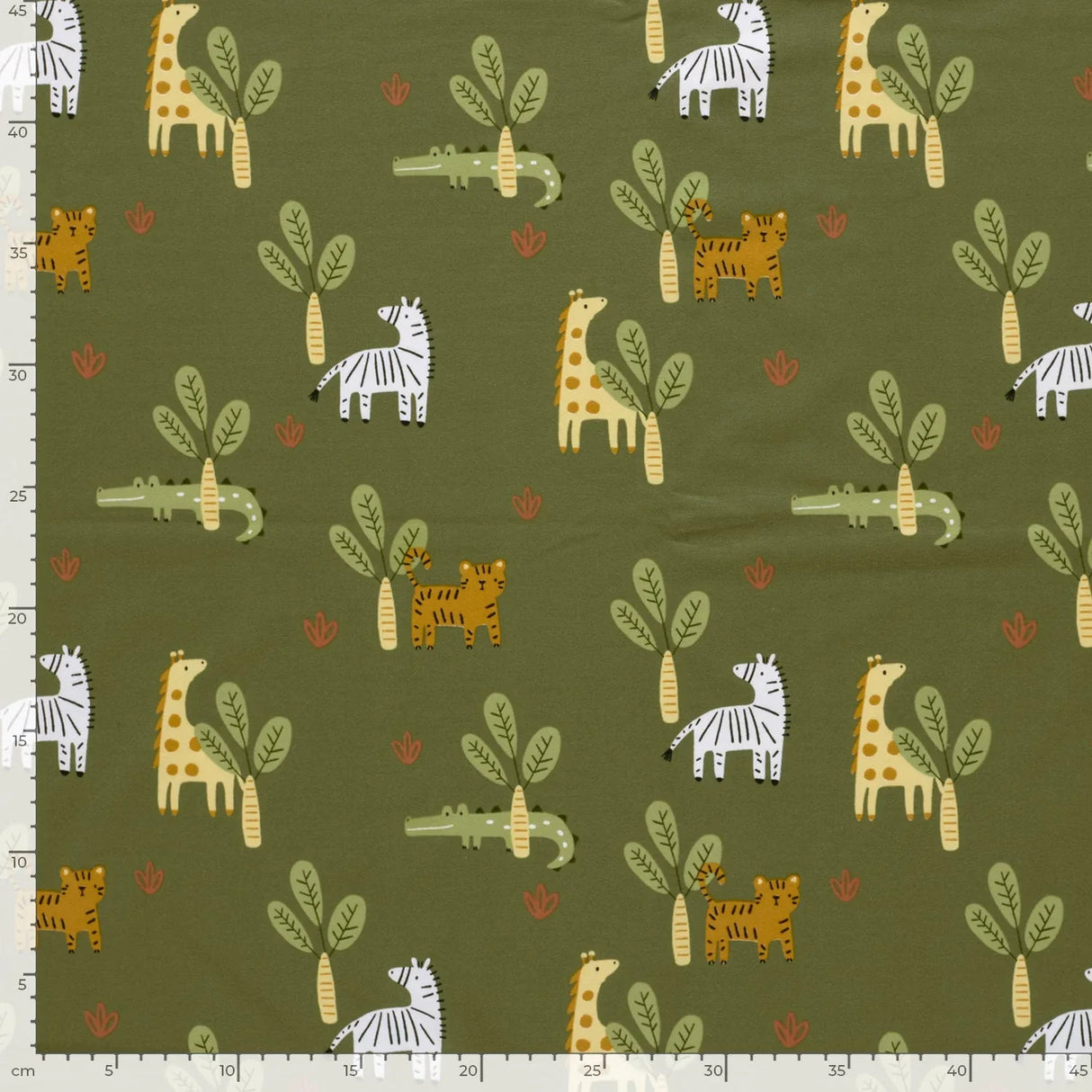 Jersey Stoff Safari Tieren