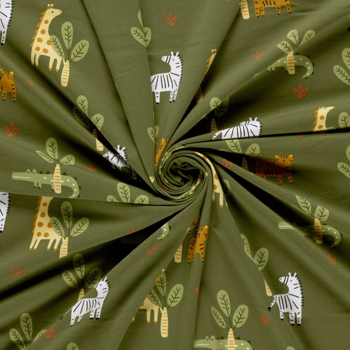 Jersey Stoff Safari Tieren