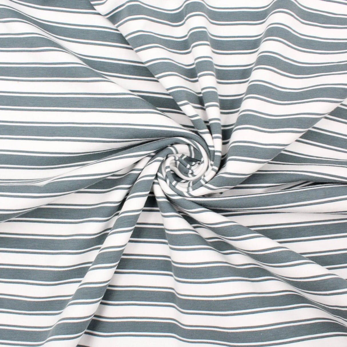 Jersey Stoff Streifen | Taubenblau
