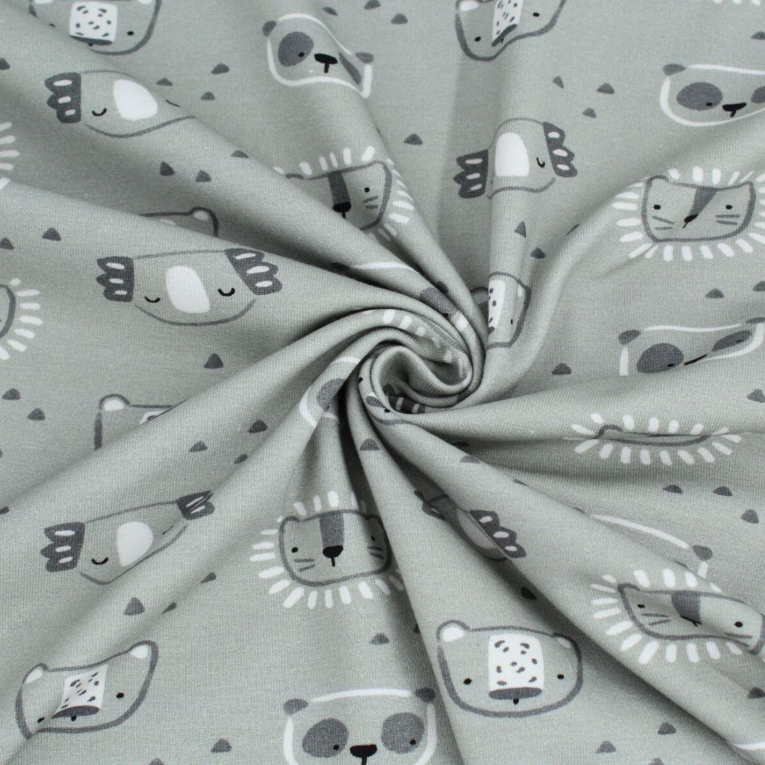 Meterware Jersey mit Tierdesign – ideal für Strampler und T-Shirts