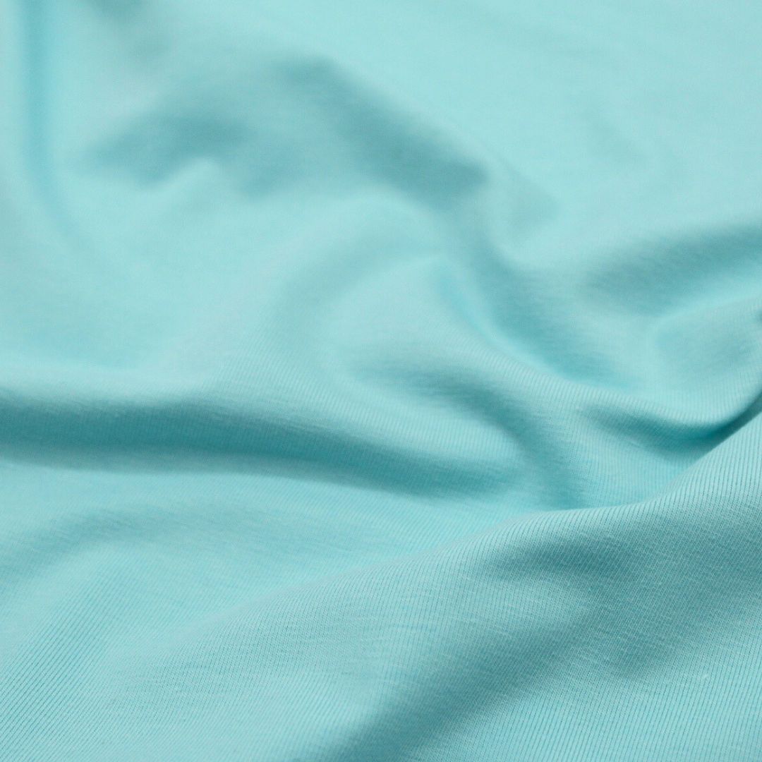 Weicher und elastischer Jersey Stoff in Eisblau