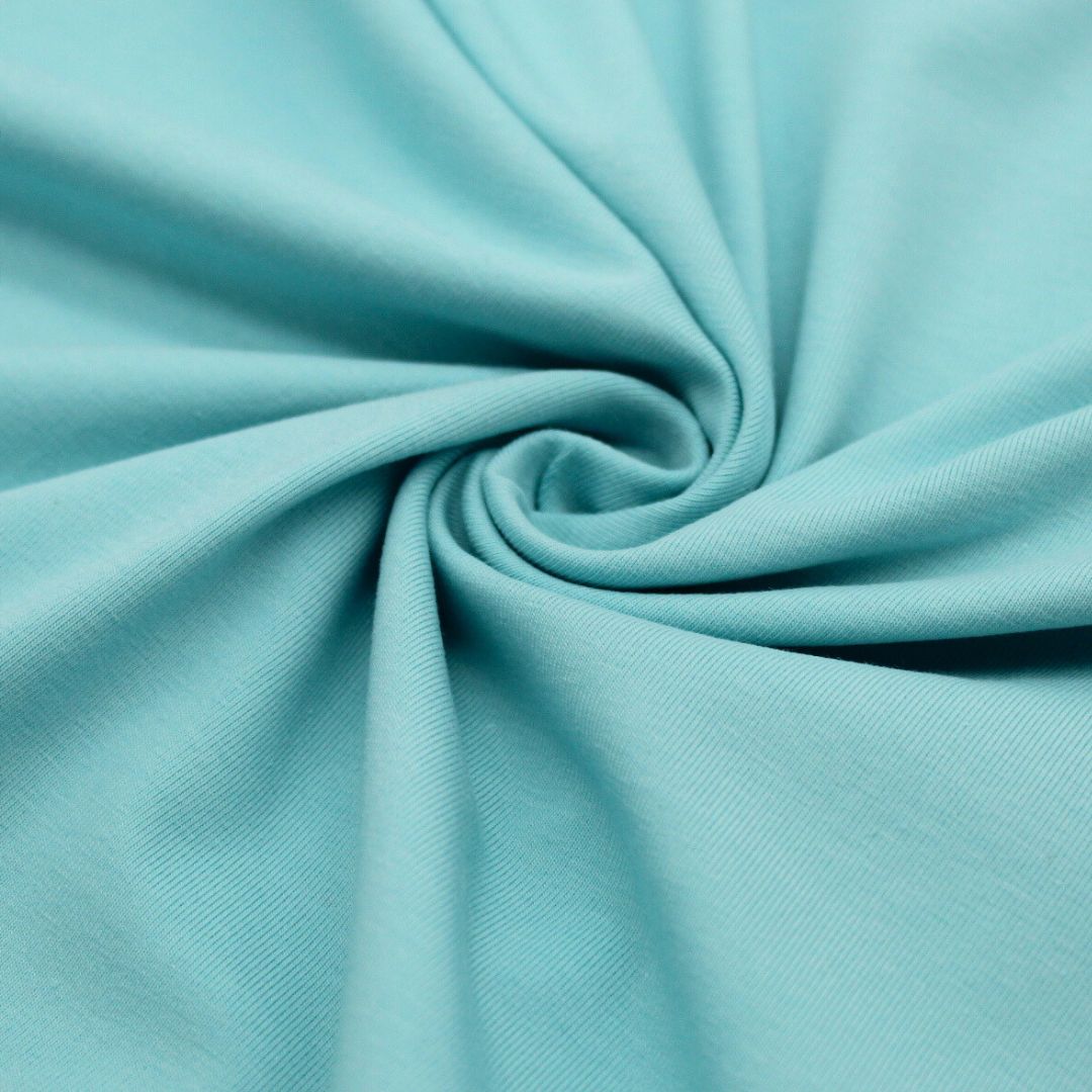 Weicher und elastischer Jersey Stoff in Eisblau