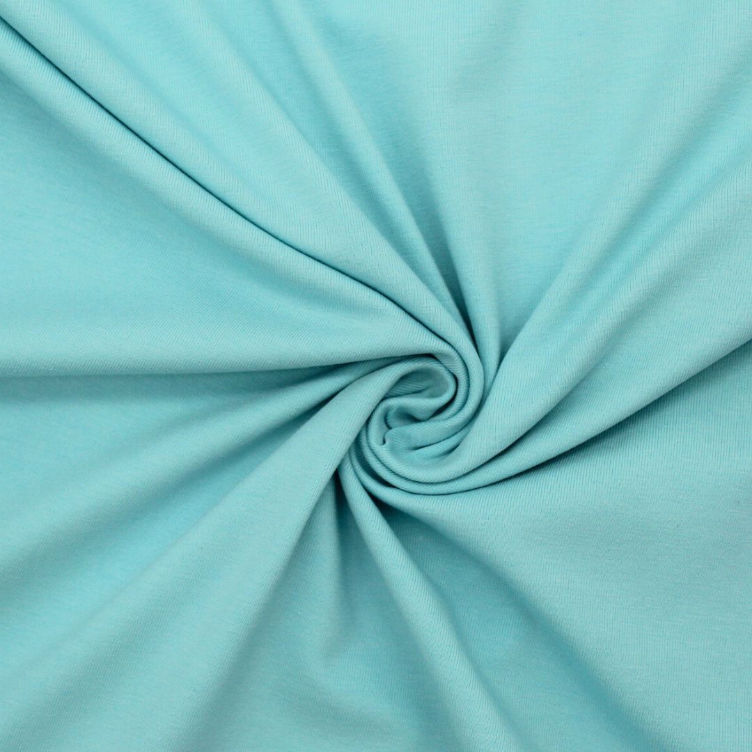 Weicher Jersey Stoff in Eisblau
